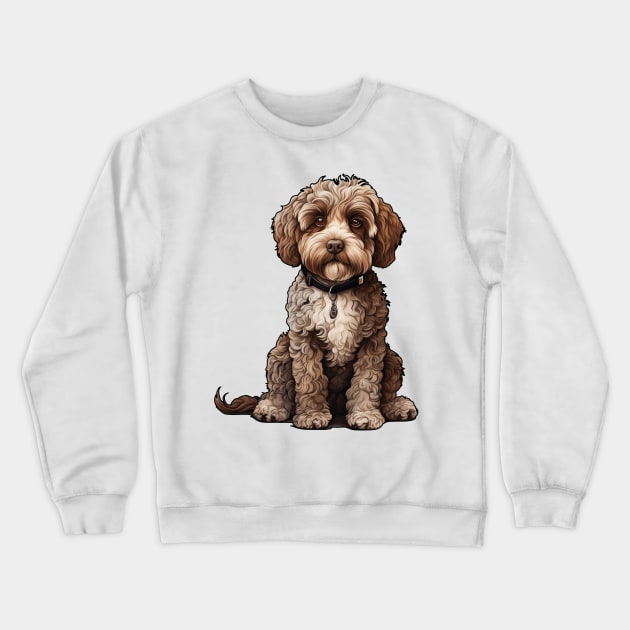 Lagotto Romagnolo Dog Illustration Crewneck Sweatshirt by whyitsme